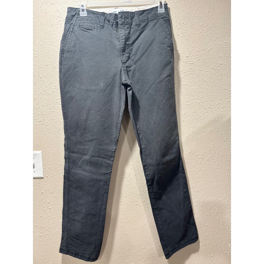 Old Navy Mens 32x34 Built-In Flex Straight Leg Chino Pants Charcoal Gray‎ Twill